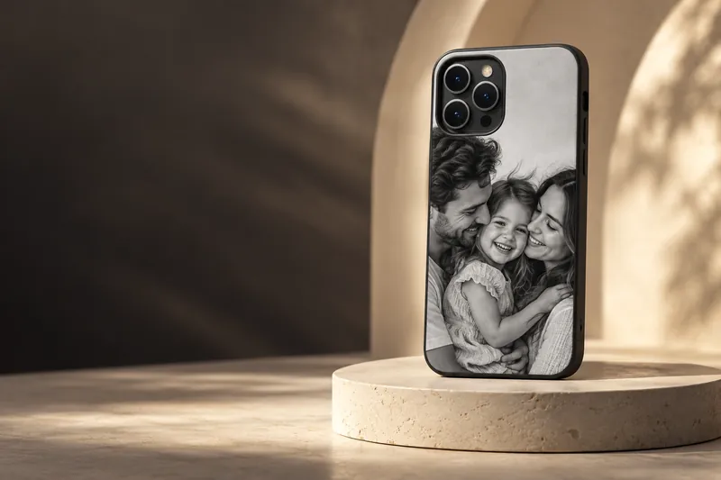 Husă personalizată cu fotografia unei familii