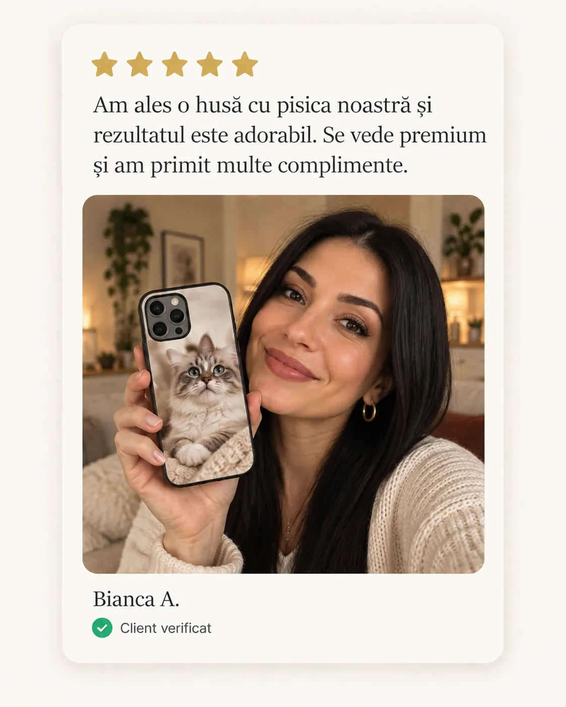 Imagine ilustrativă generată: husă personalizată — Pisică